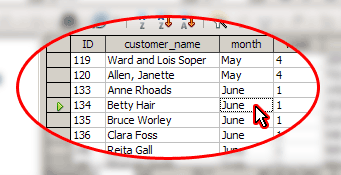 Selecting the field Selecting the field