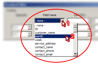 Selecting "Month" Selecting "Month"